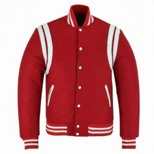 Letterman Jacket Red White