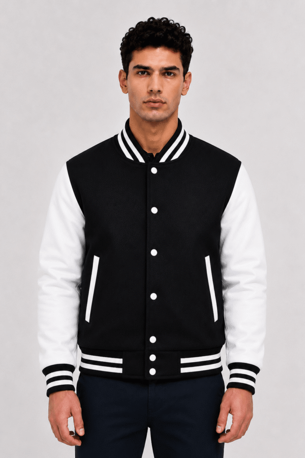 Black And White Letterman Jacket​