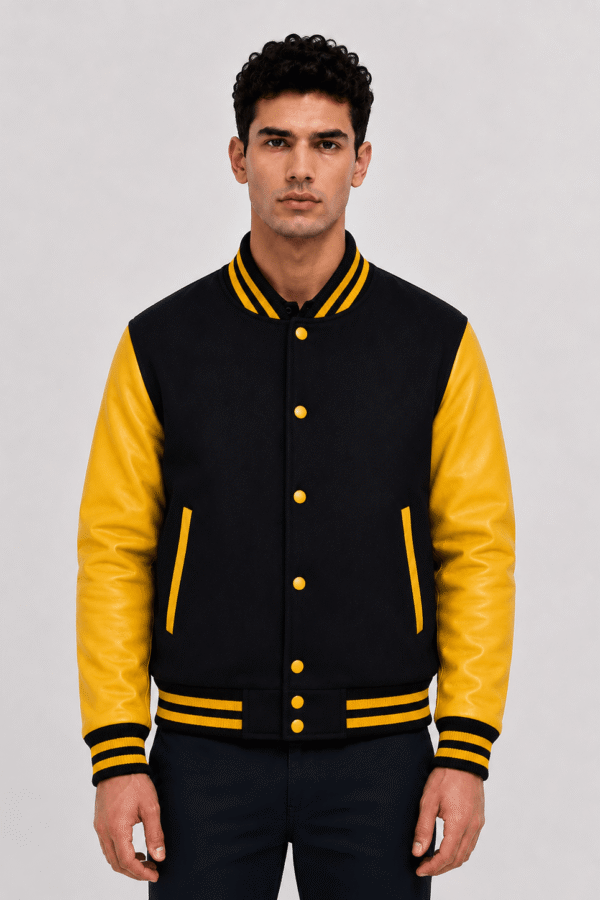 Black And Gold Letterman Jacket​
