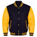 black and yellow varsity jacket