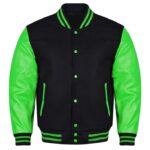 varsity jacket green and black​