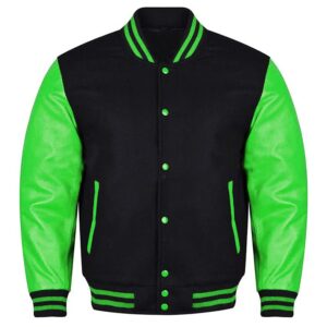 varsity jacket green and black​