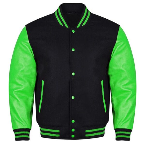 varsity jacket green and black​