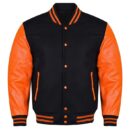 orange and black letterman jacket​