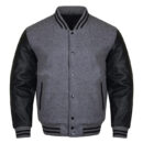 leather sleeve varsity jacket mens​