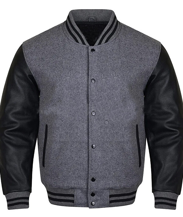 Black And Gray Letterman Jacket​