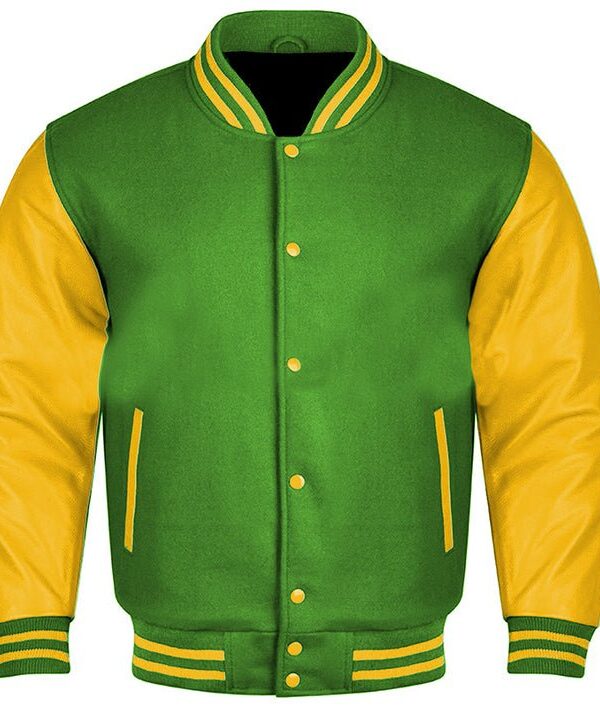 green and gold varsity jacket​
