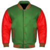 green and red varsity jacket​
