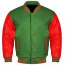 green and red varsity jacket​