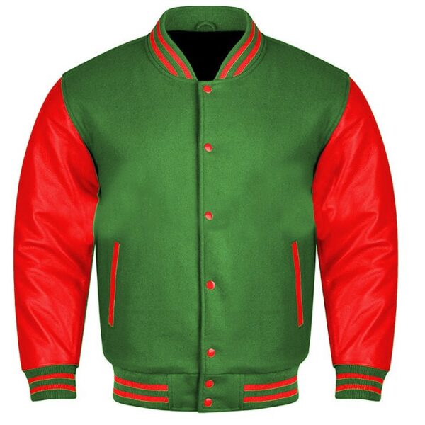 green and red varsity jacket​