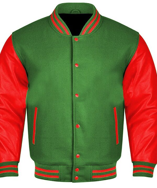 green and red varsity jacket​
