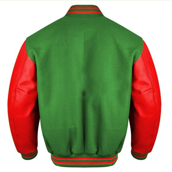 green and red varsity jacket​