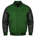 green and black varsity jacket​