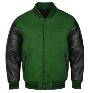 green and black varsity jacket​