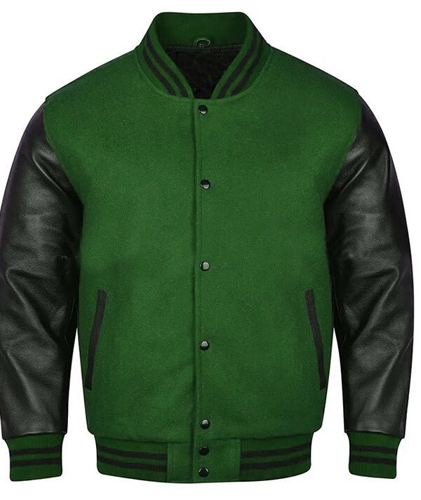 green and black varsity jacket​
