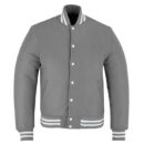 grey varsity jacket​