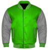 green and gray varsity jacket​