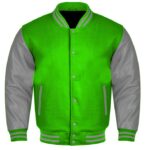 green and gray varsity jacket​