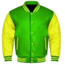 Green And Yellow Letterman Jacket