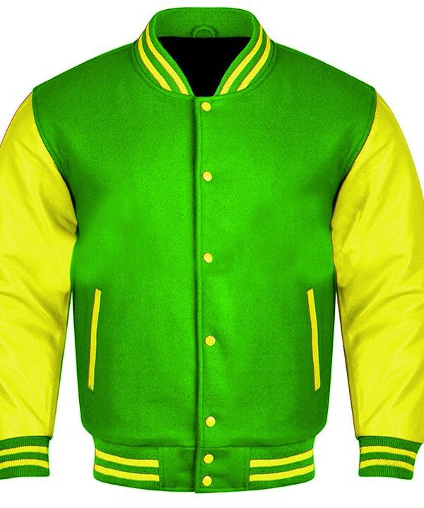 Green And Yellow Letterman Jacket