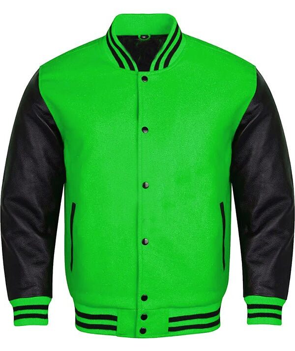 Green And Black Letterman Jacket