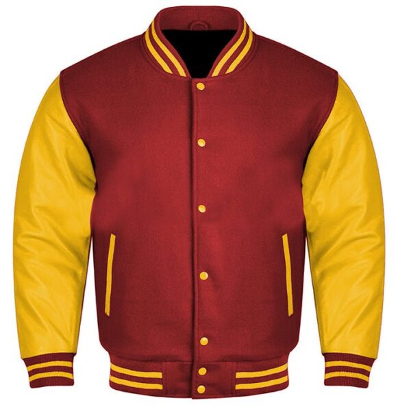 Maroon And Gold Letterman Jacket