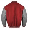 maroon and gray varsity jacket