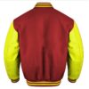 maroon and yellow varsity jacket