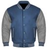 Gray Letterman Jacket​ Navy Gray