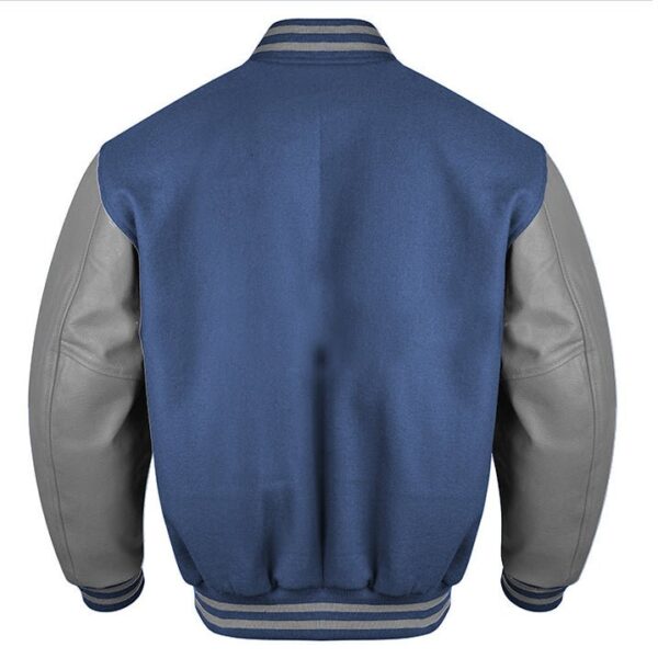 Gray Letterman Jacket​ Navy Gray