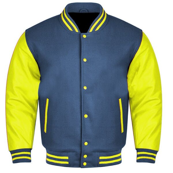 blue and yellow letterman jacket​