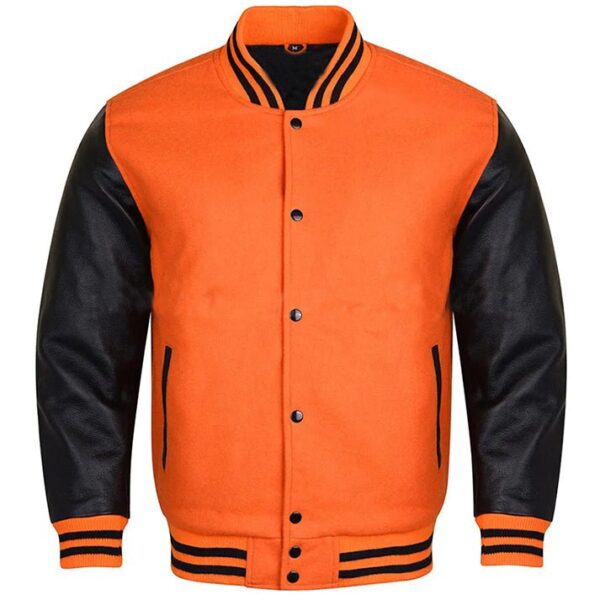 black and orange letterman jacket