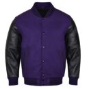 purple and black varsity jacket​
