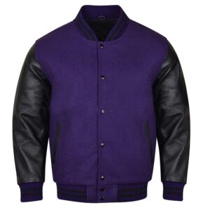 purple and black varsity jacket​