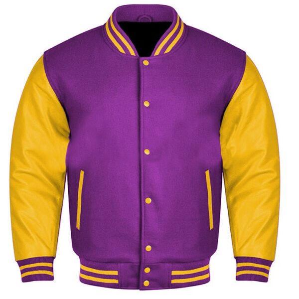 purple and gold letterman jacket​