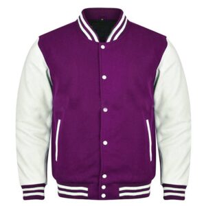 Purple And White Letterman Jacket​