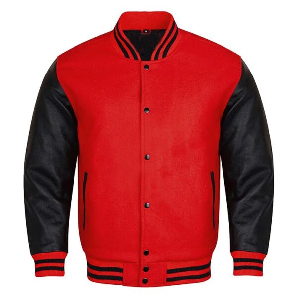 red varsity jacket mens​