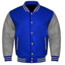 blue and gray letterman jacket​