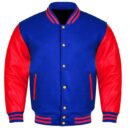 red and blue varsity jacket​