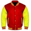 red and yellow varsity jacket​