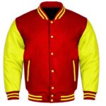 red and yellow varsity jacket​