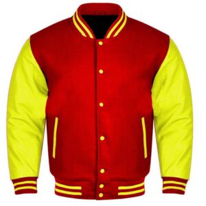 red and yellow varsity jacket​