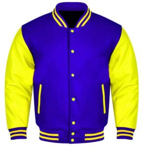 blue and yellow varsity jacket​