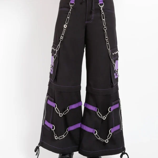 Gothic Pants Men​ & Women Purple Super Skull Cyber Chain Jeans Punk Rock Pants