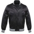 black satin varsity jacket