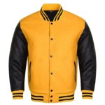 black yellow varsity jacket