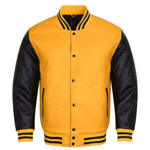 black yellow varsity jacket