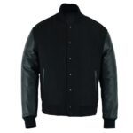 all black mens varsity jacket​