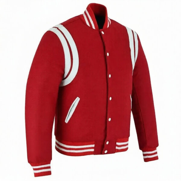 Letterman Jacket Red White