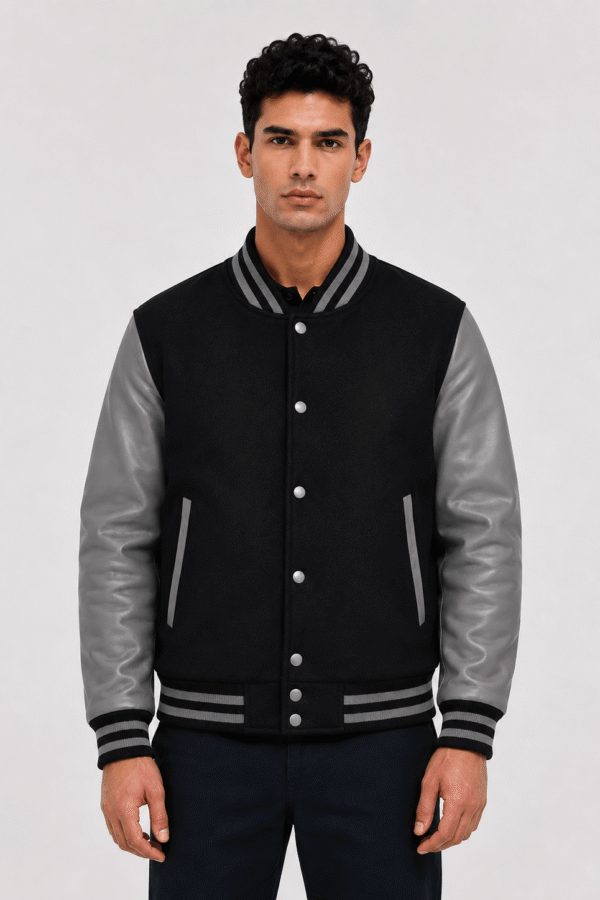 Varsity Jacket Black And Gray
